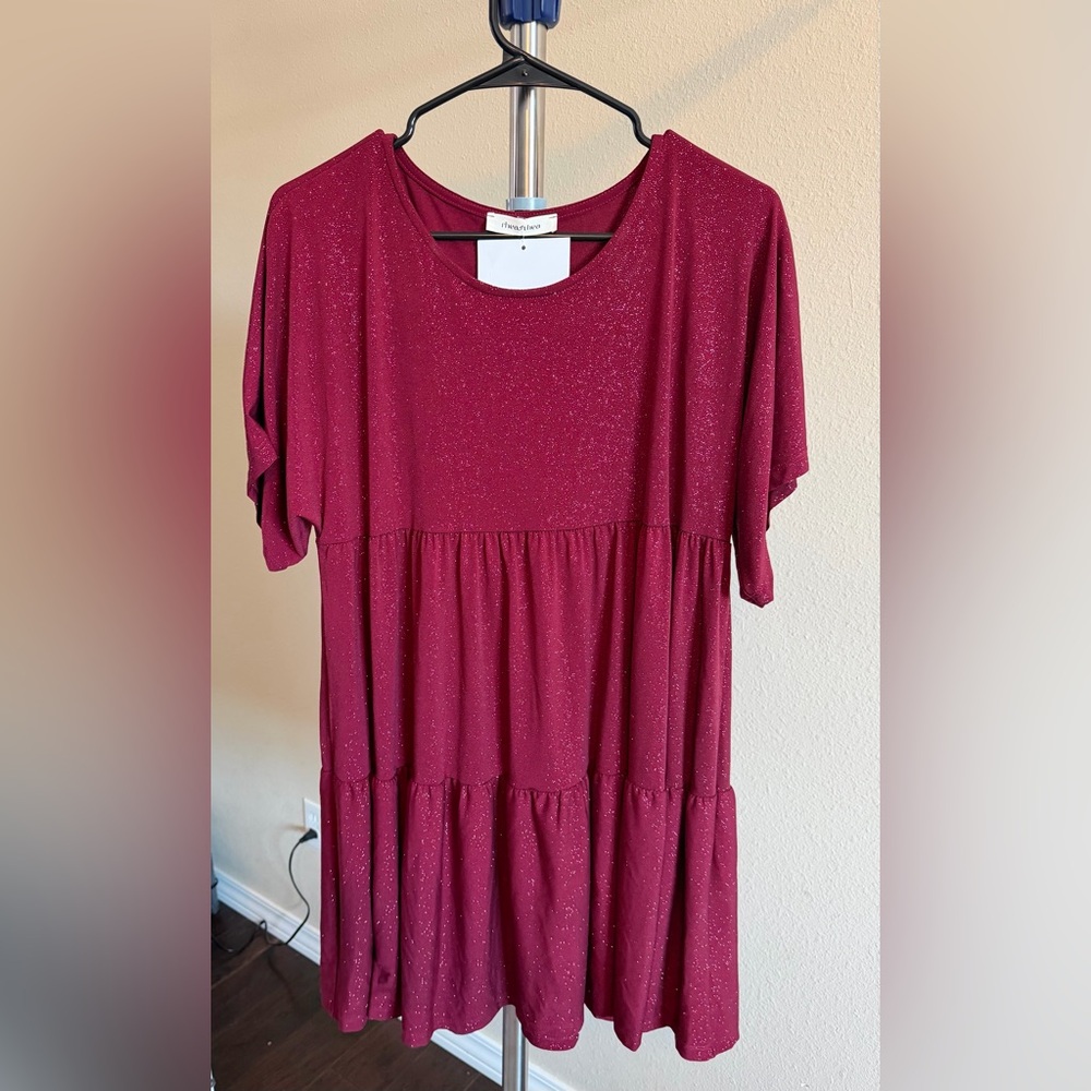 The cutest sparkly red burgundy dress! NWT!